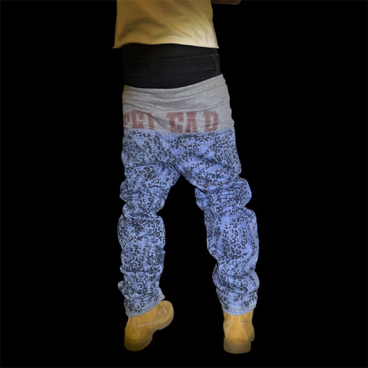 3rdWrld x Telfar Cheetah Wash Sweat–Denim Hybrid